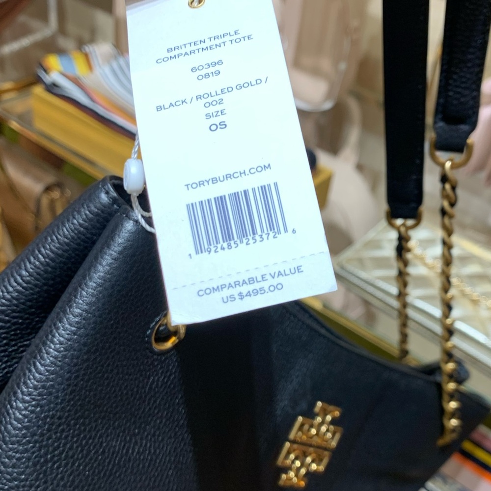 Tory Burch Triple Compartment Black Leather Purse - Picture 5 of 15